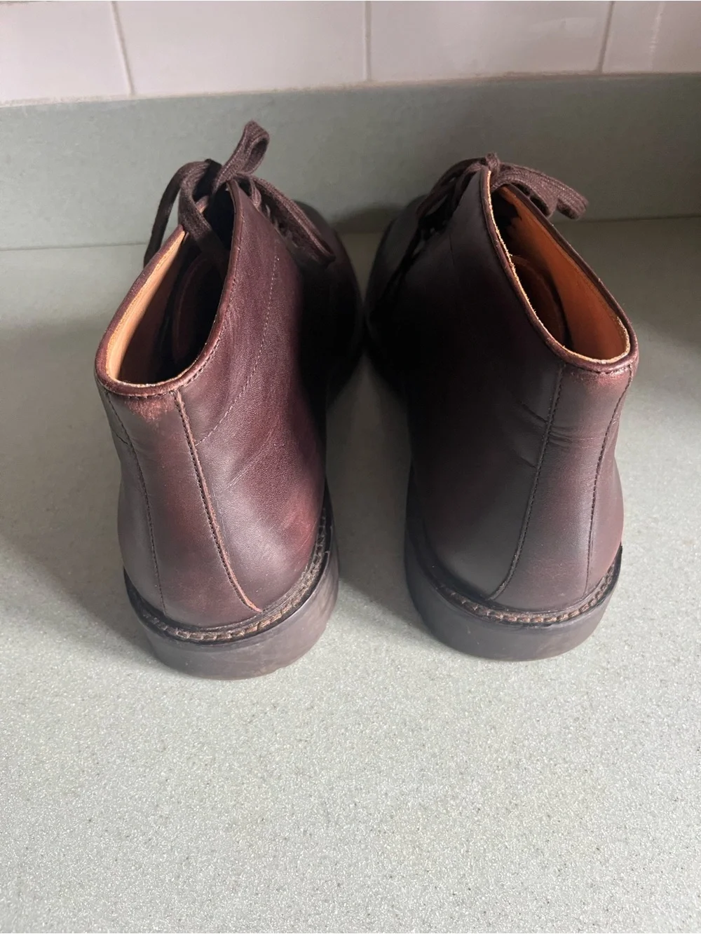John W Nordstrom Men's Dark Brown Leather Chukka Boots - Classic Lace-Up Sz 13